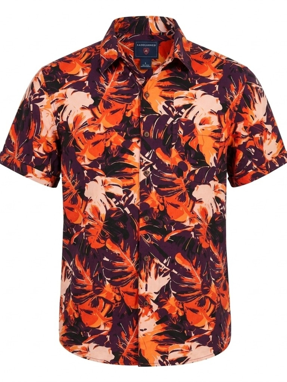Saddlebred Large Short Sleeve Tropical Leaf Hawaiian Shirt